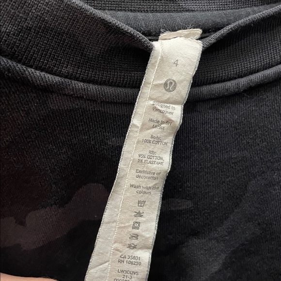 Lululemon Athletica Perfectly Oversized Crew In Black Gray Camo Size 4 - Picture 4 of 7